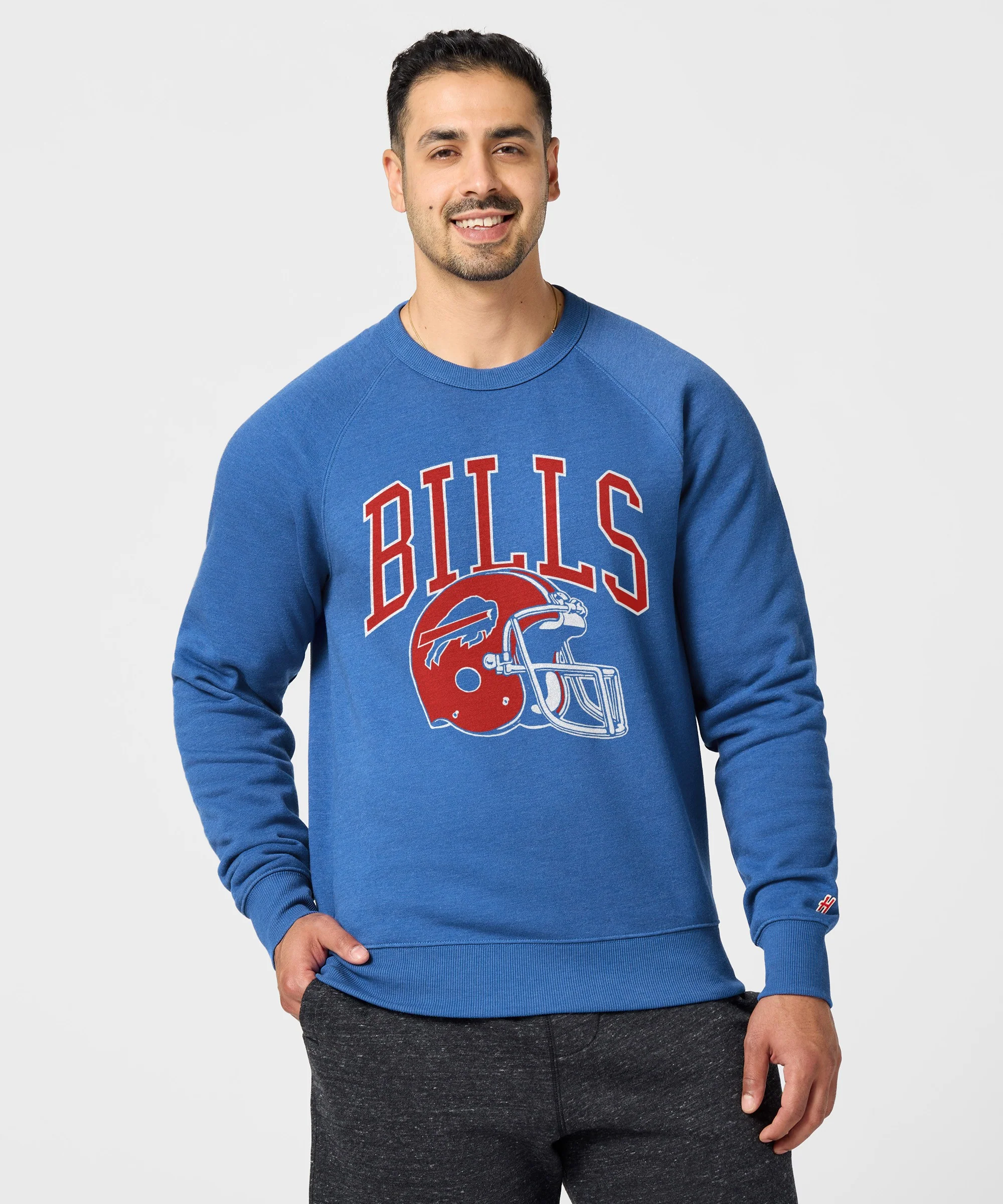 Buffalo Bills Helmet Retro Crewneck - Image 3