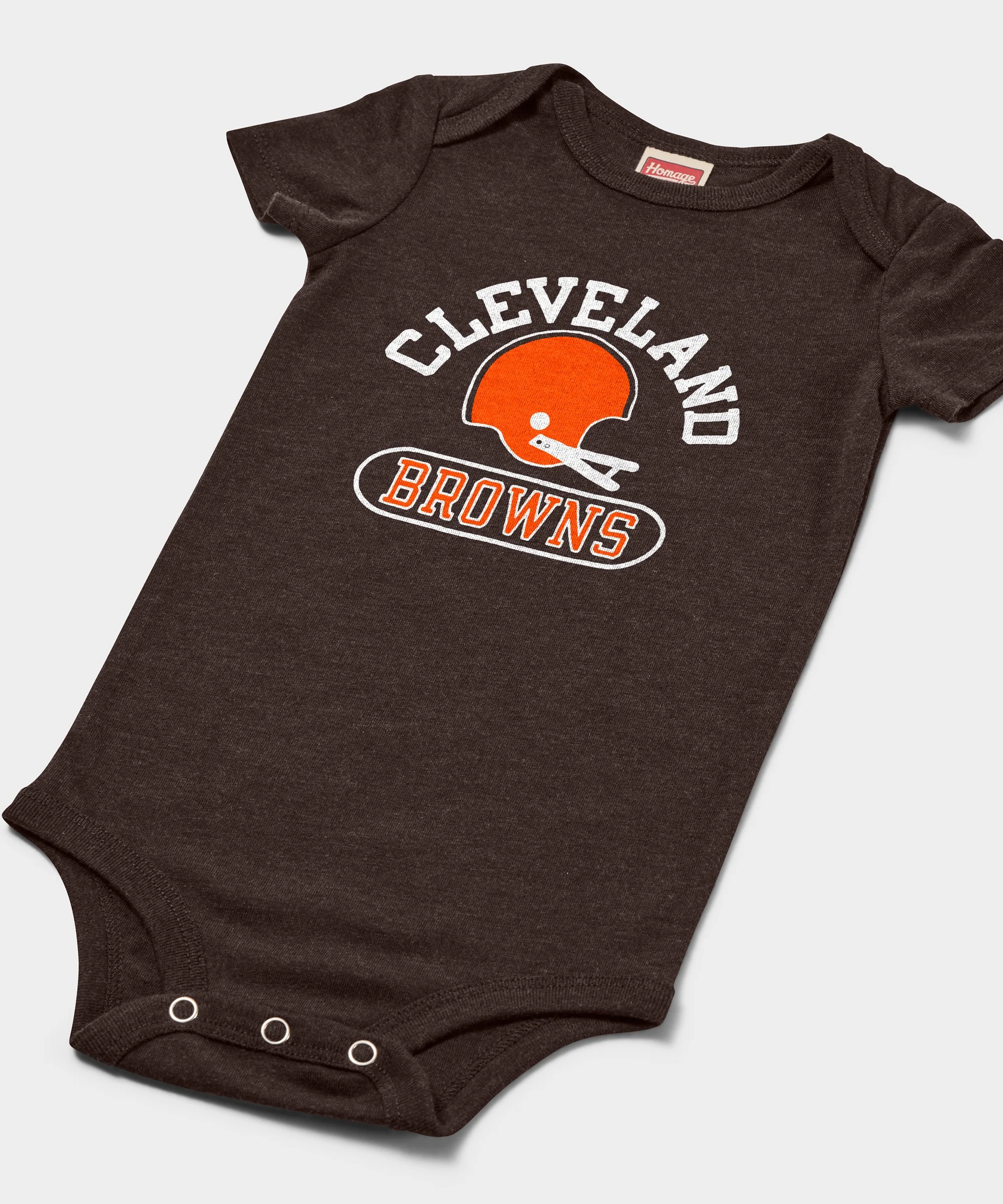 Cleveland Browns Throwback Helmet Baby One Piece - Image 2