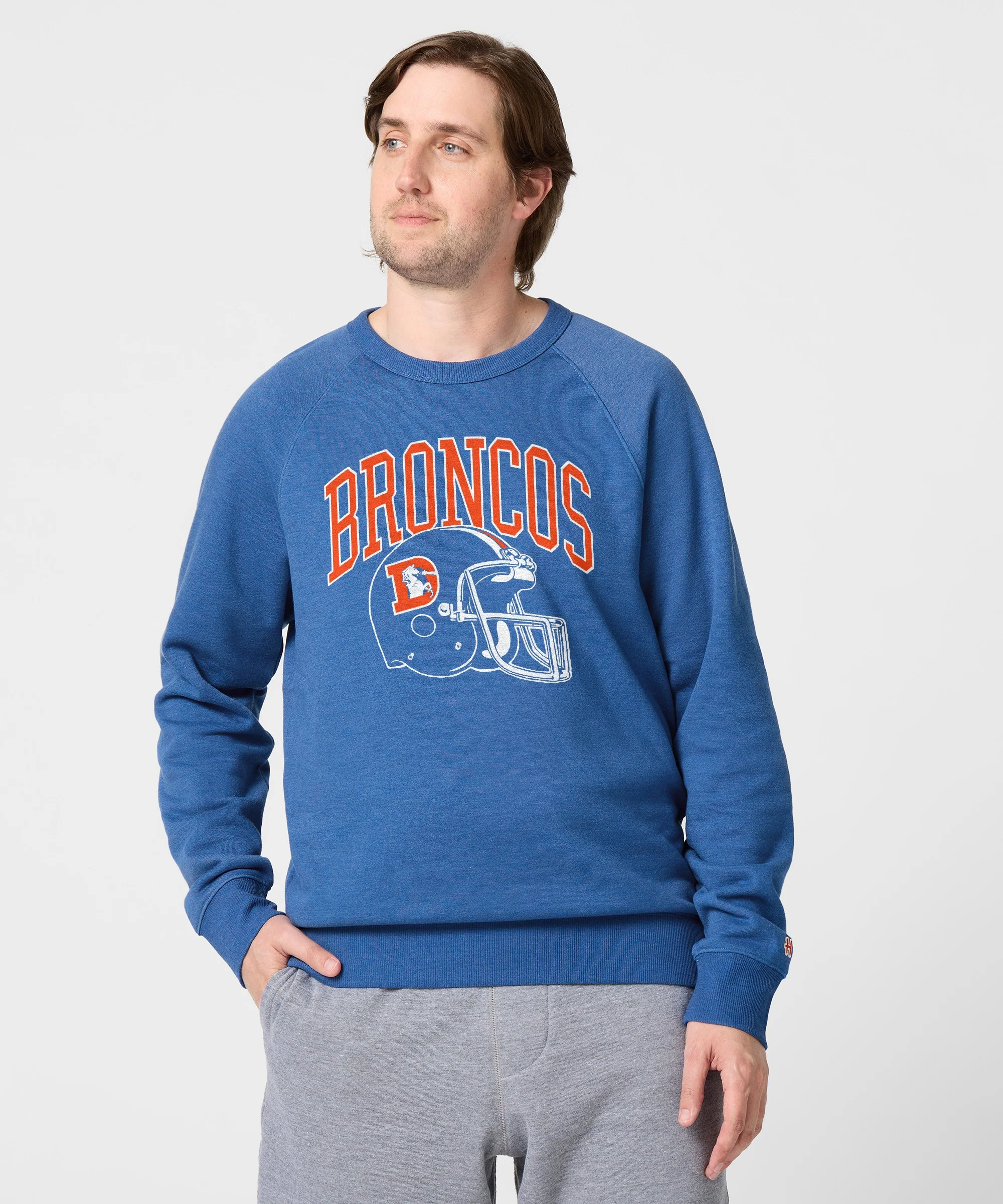 Denver Broncos Helmet Retro Crewneck - Image 3