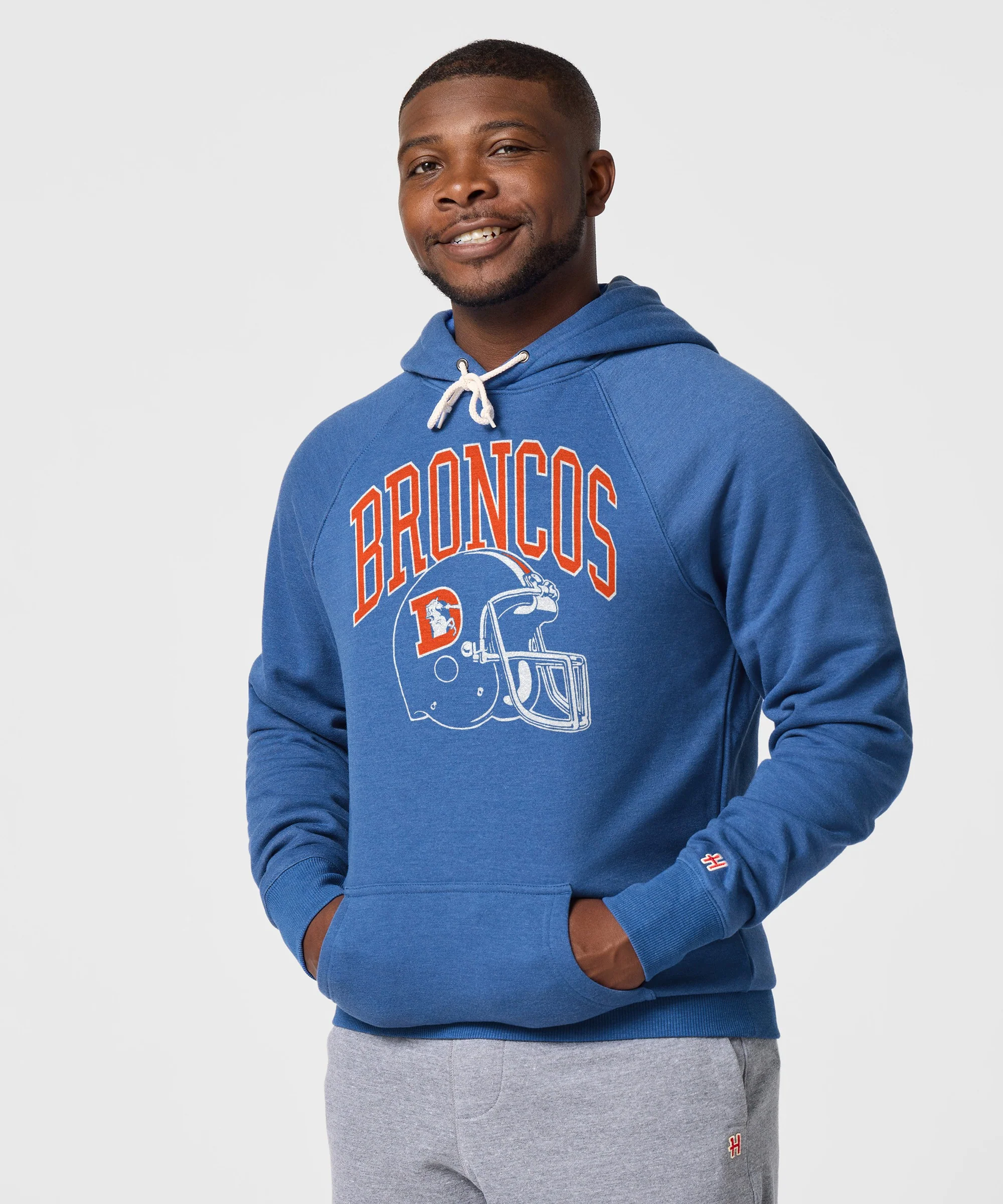 Denver Broncos Helmet Retro Hoodie - Image 3