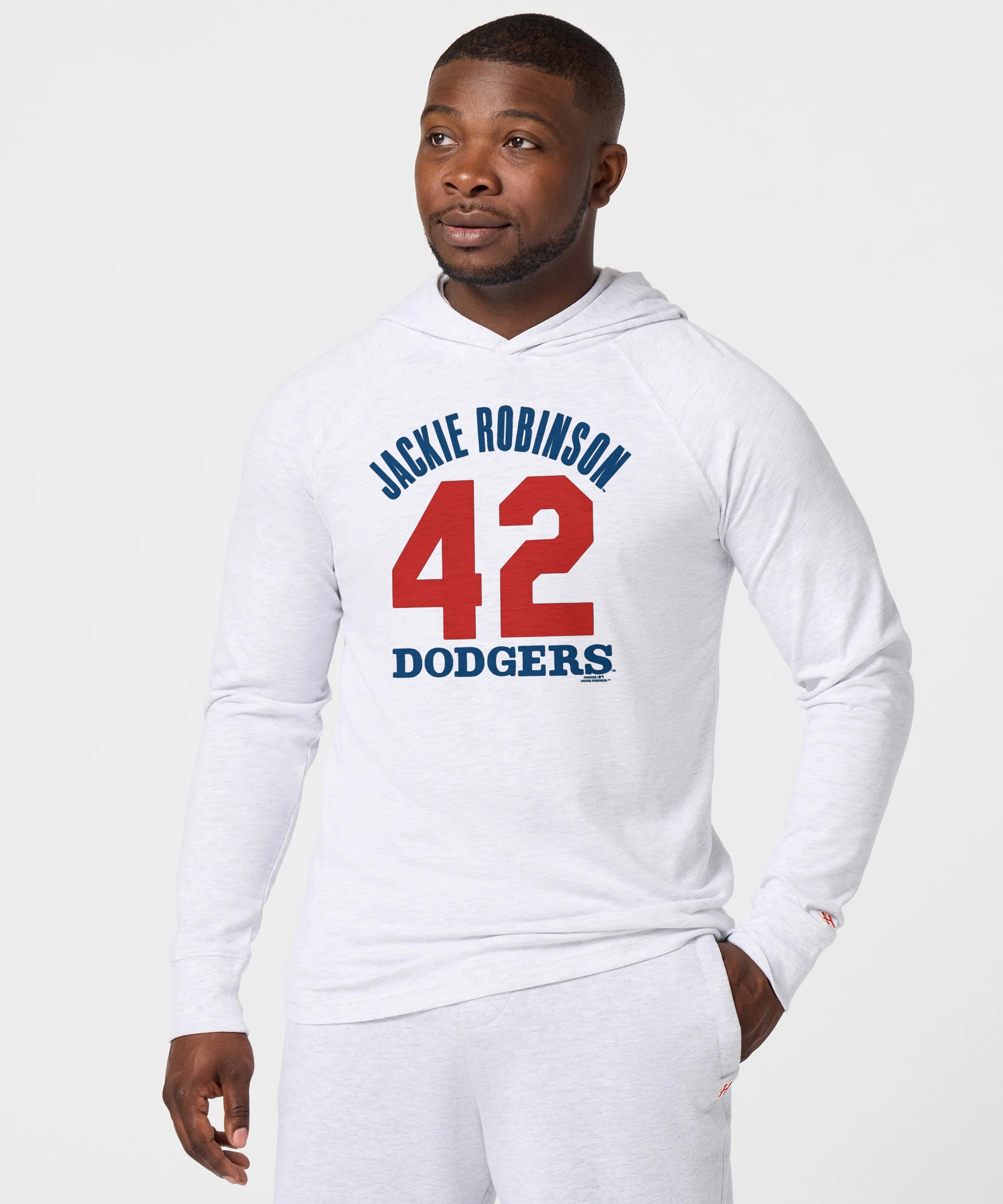 Dodgers Jackie Robinson 42 Lightweight Hoodie - Image 3