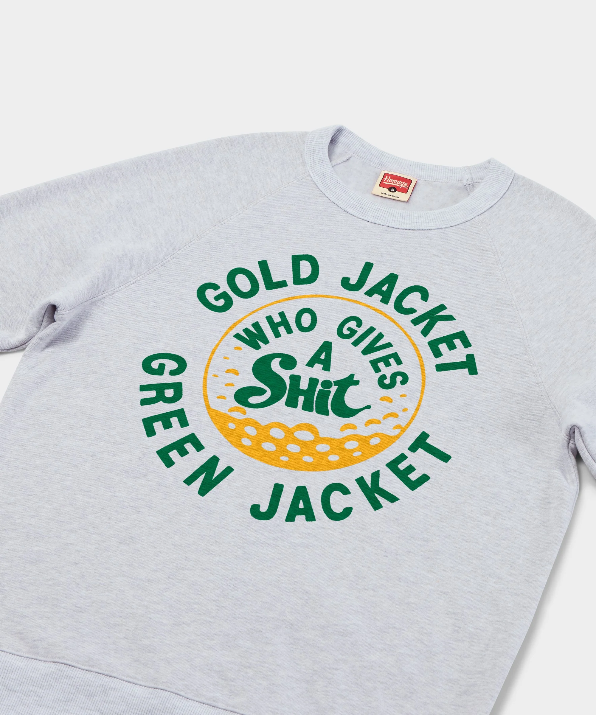 Gold Jacket Green Jacket Who Gives A Shit Crewneck - Image 2