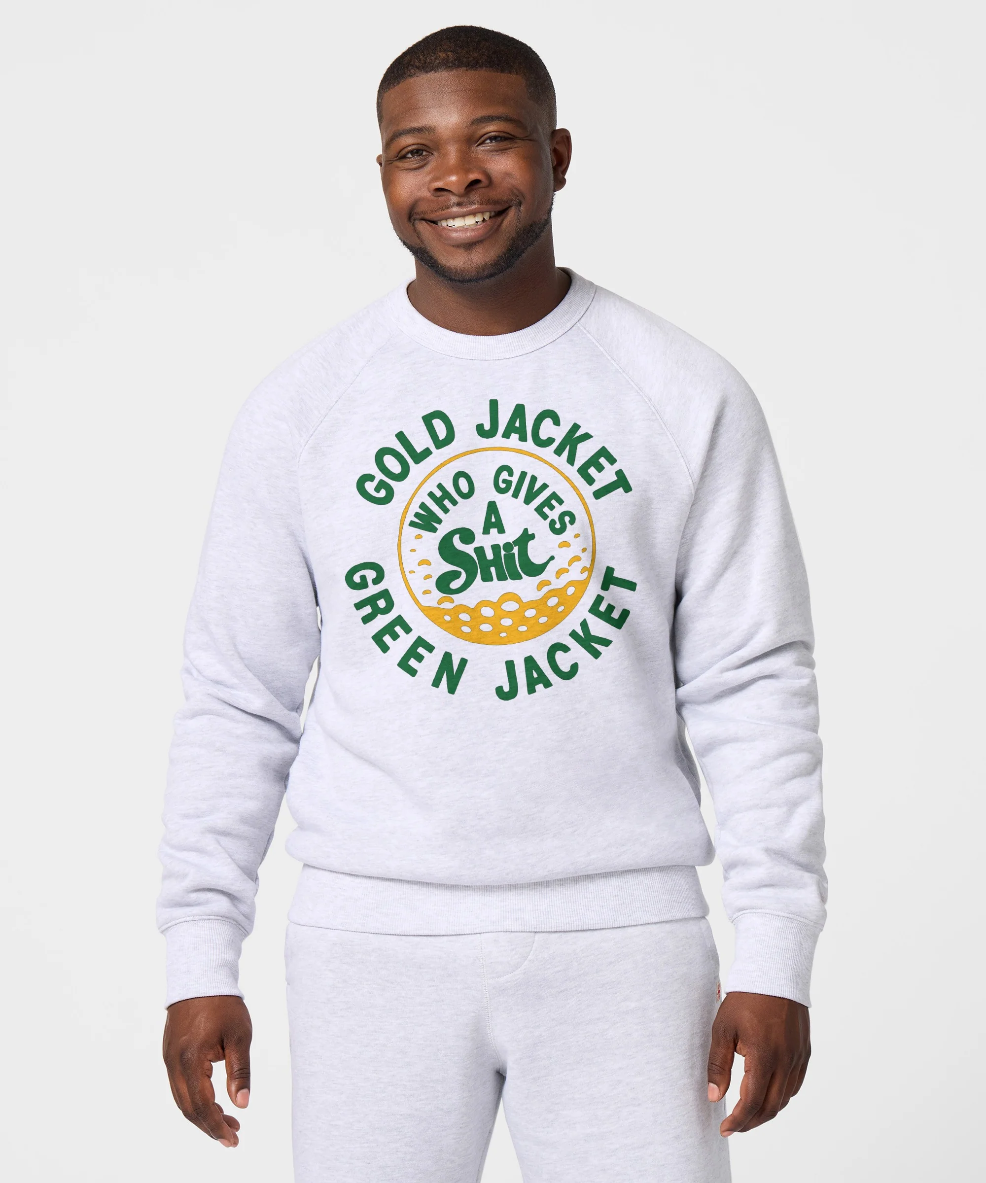 Gold Jacket Green Jacket Who Gives A Shit Crewneck - Image 3