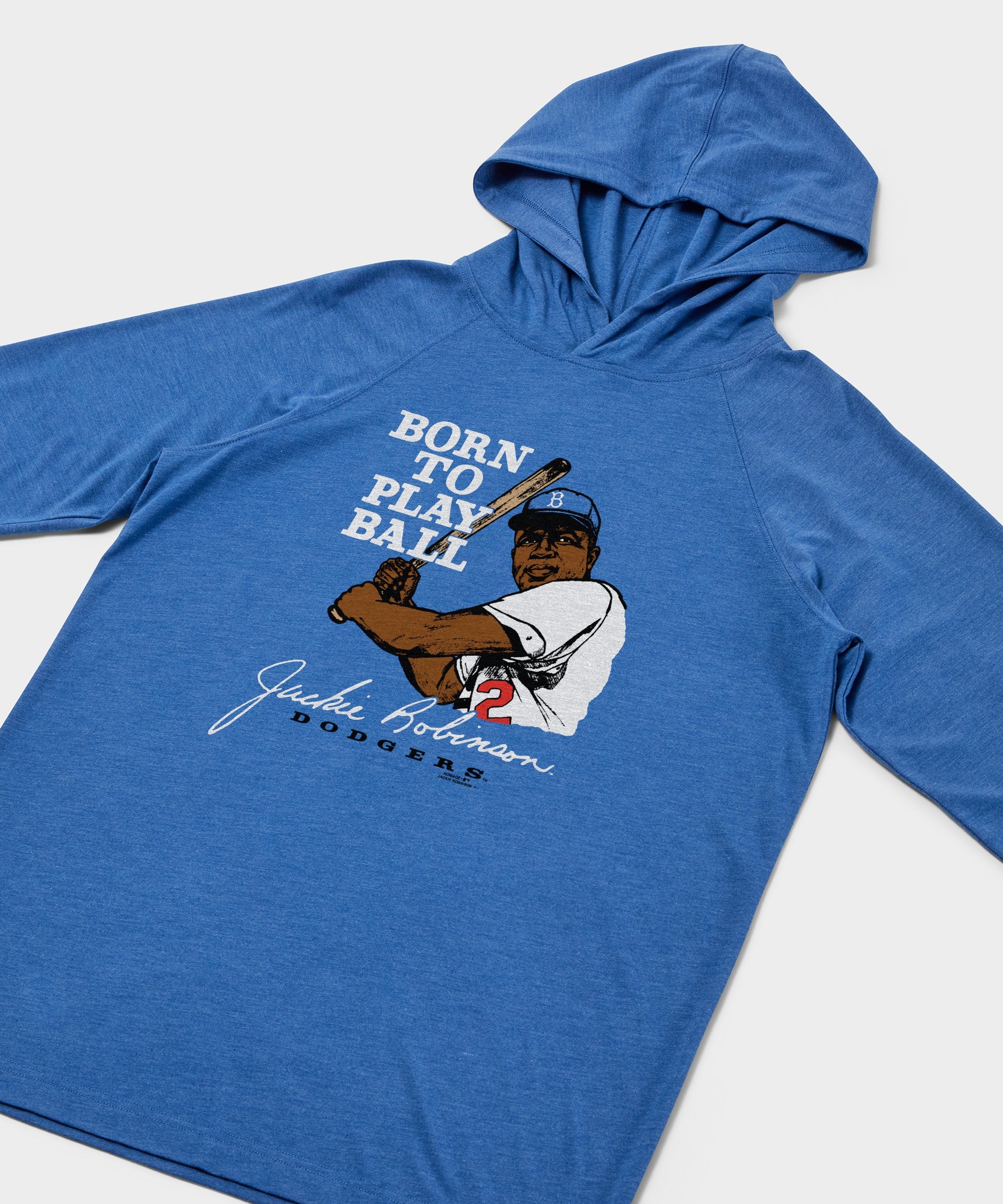 Jackie Robinson Born To Play Ball Lightweight Hoodie - Image 2