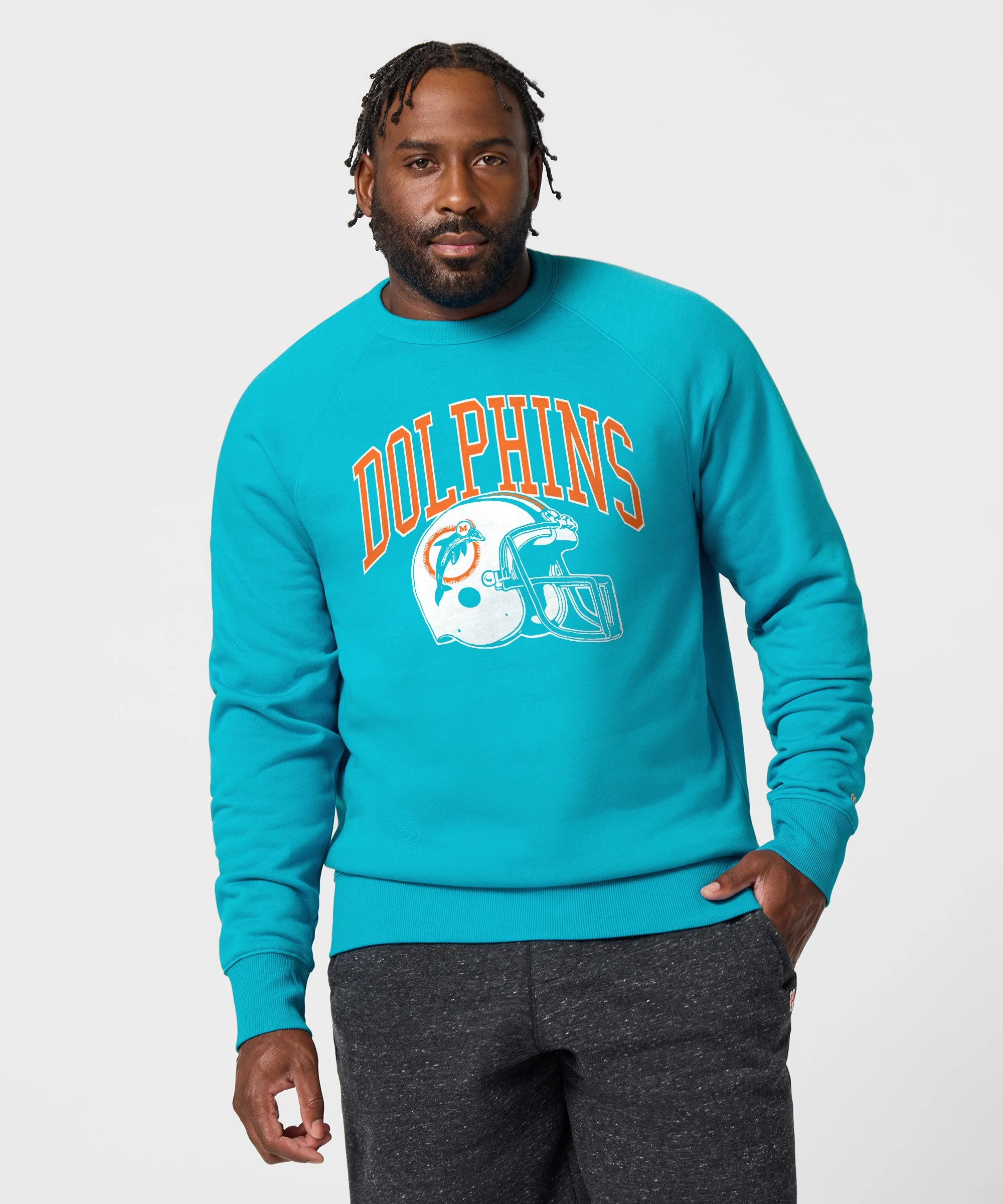 Miami Dolphins Helmet Retro Crewneck - Image 3