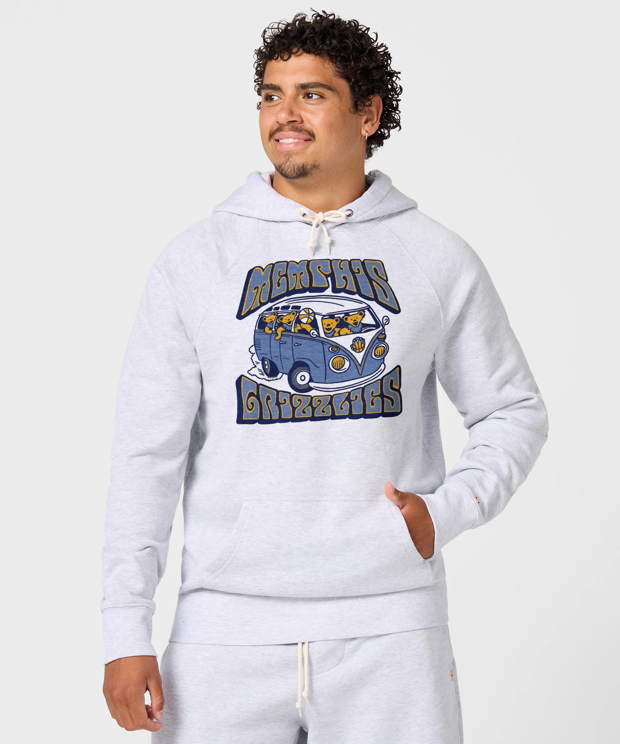 NBA x Grateful Dead x Grizzlies Bears And Bus Hoodie - Image 3