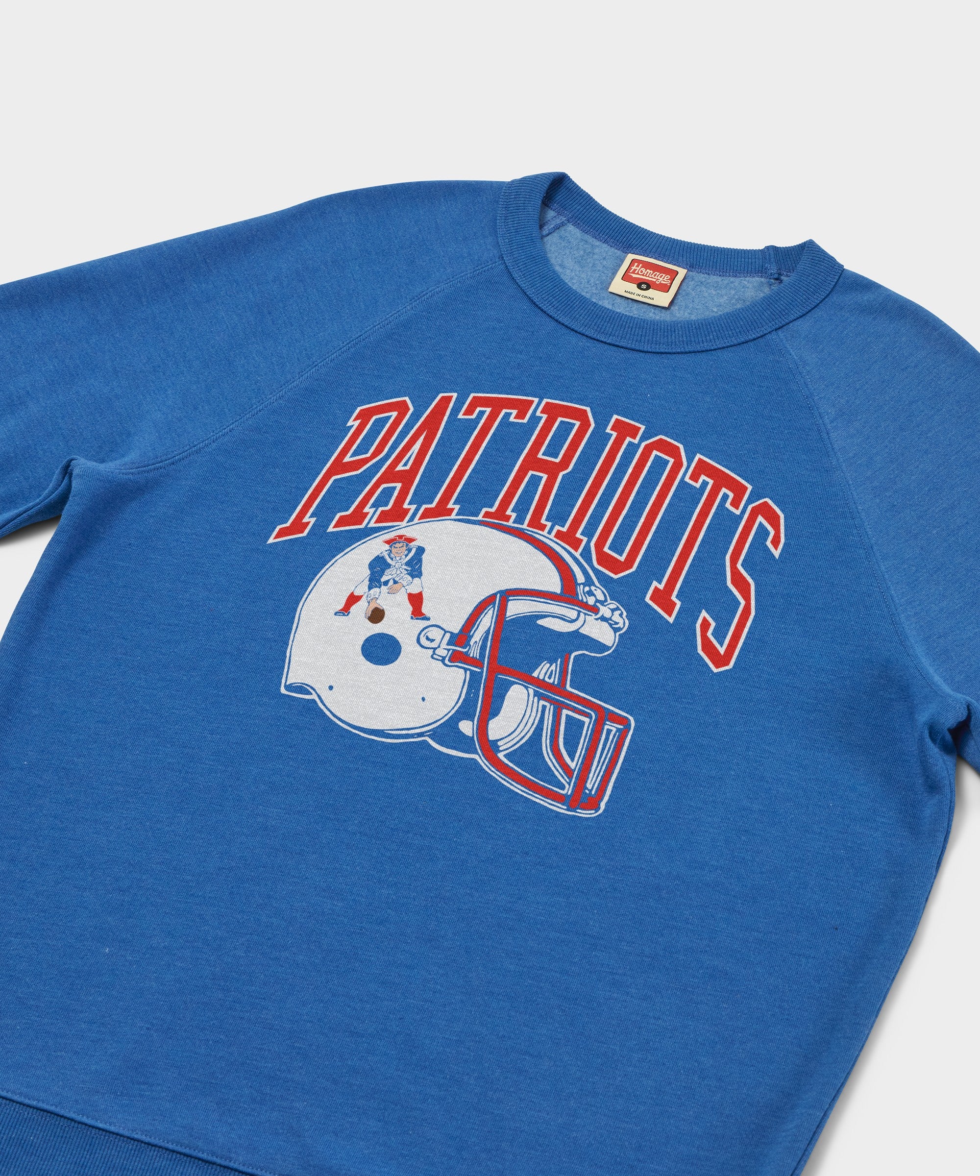 New England Patriots Helmet Retro Crewneck - Image 2