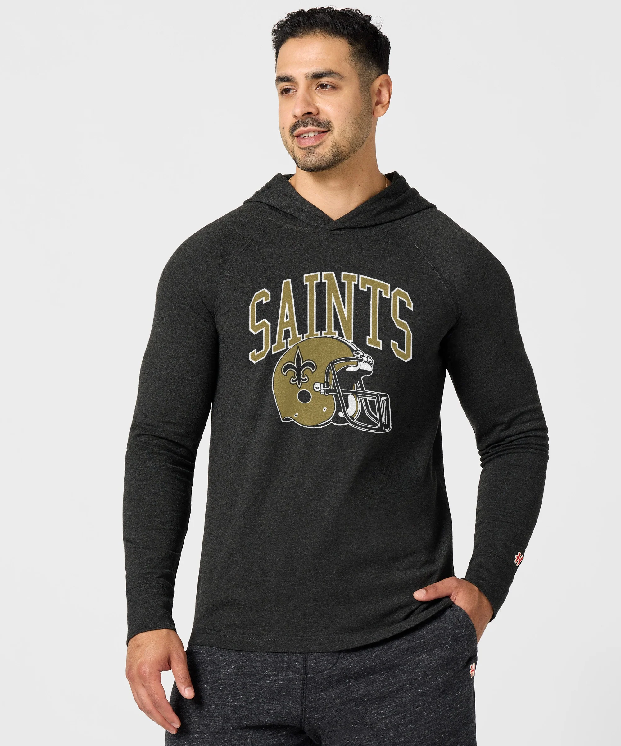 New Orleans Saints Helmet Lightweight Hoodie - Image 3