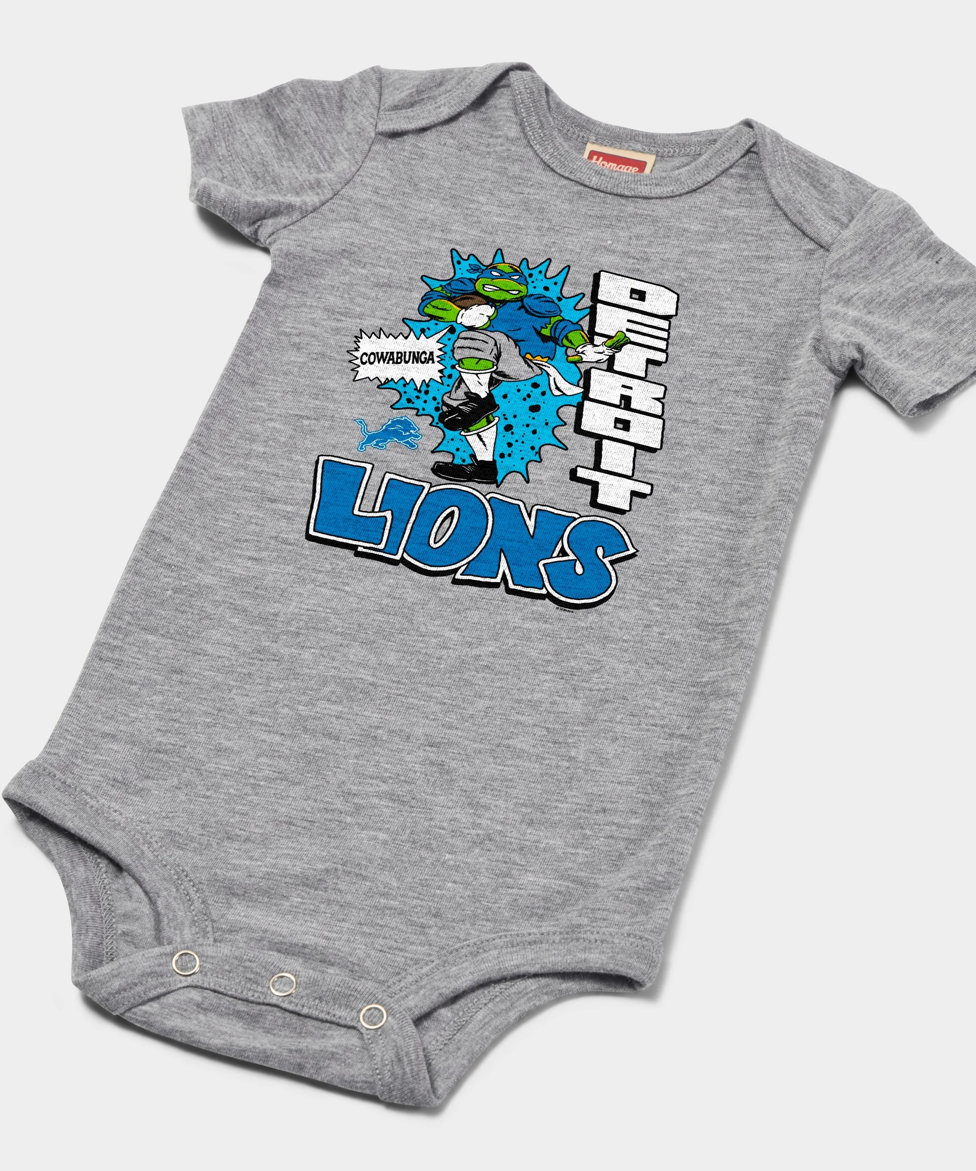 TMNT Leonardo x Detroit Lions Baby One Piece - Image 2