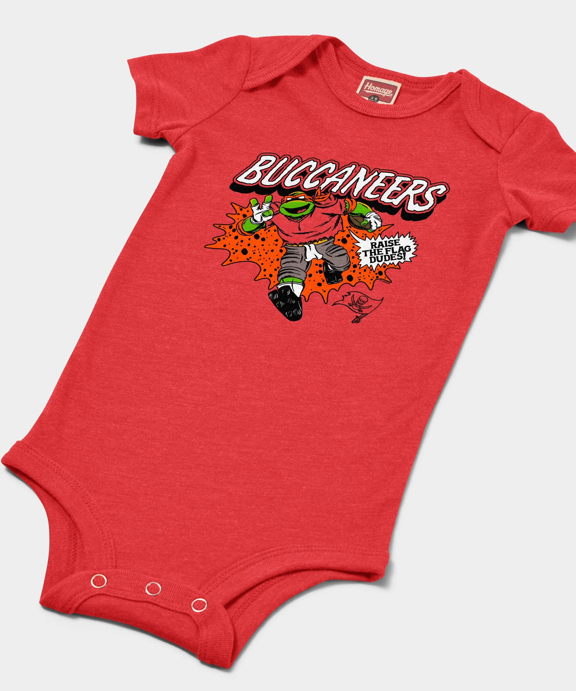 TMNT Michelangelo x Tampa Bay Buccaneers Baby One Piece - Image 2