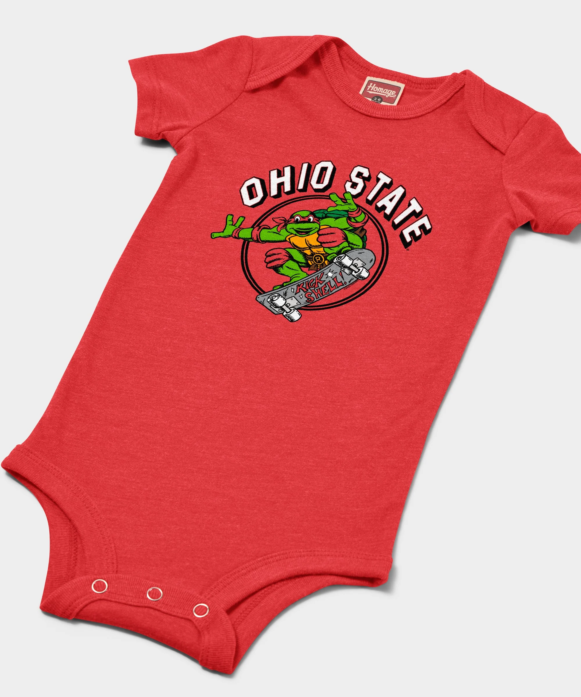 TMNT Raphael x Ohio State Kick Shell Baby One Piece - Image 2
