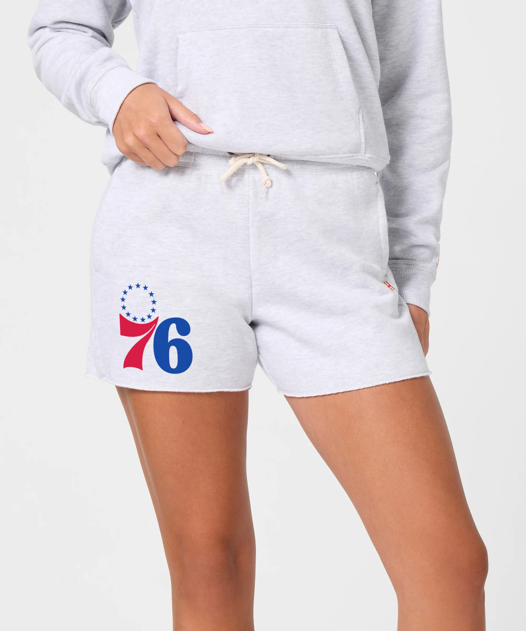 Women's Philadelphia 76ers Logo Sweat Shorts - Image 3