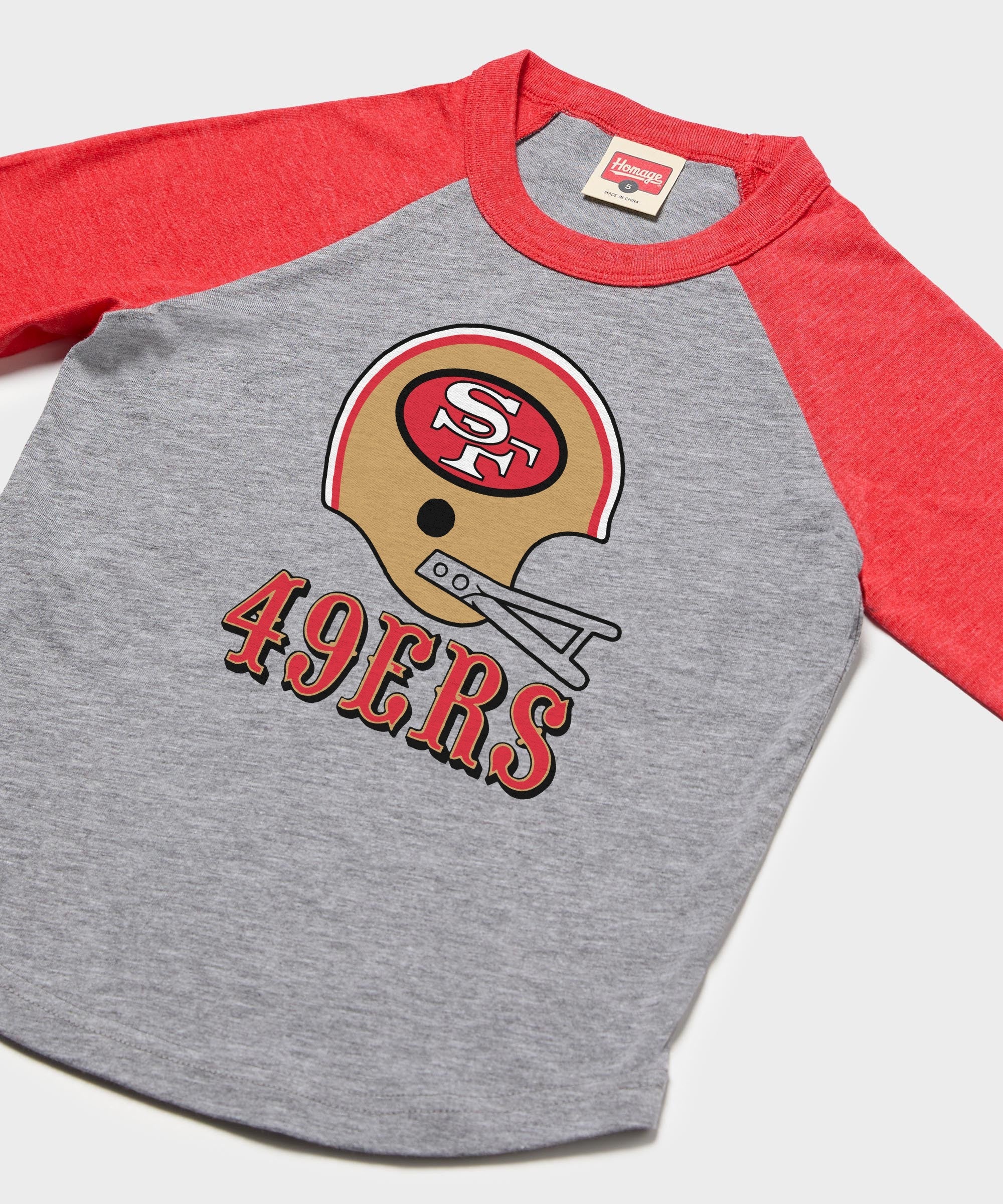 Youth San Francisco 49ers Big Helmet Raglan - Image 2