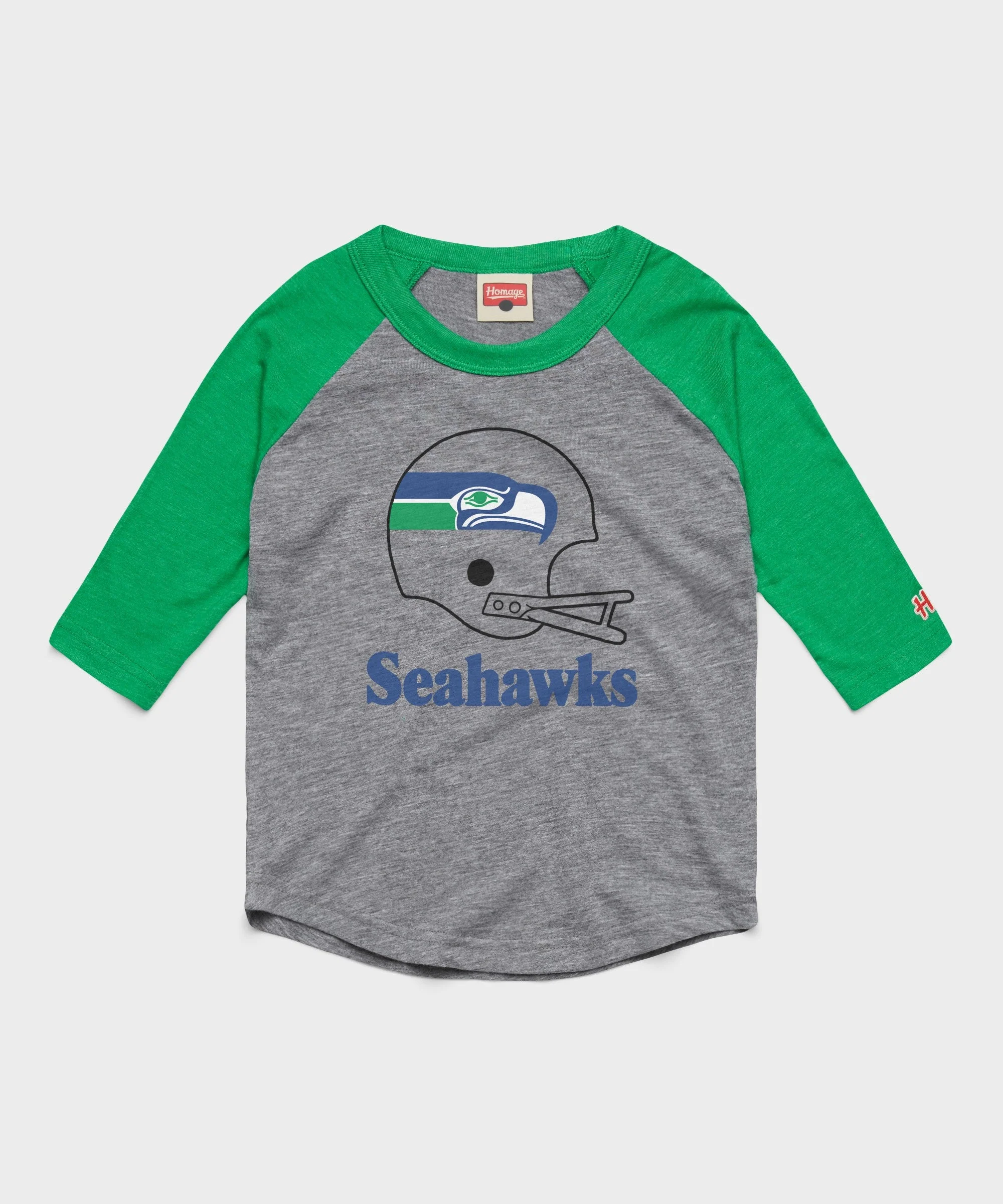 Youth Seattle Seahawks Big Helmet Raglan