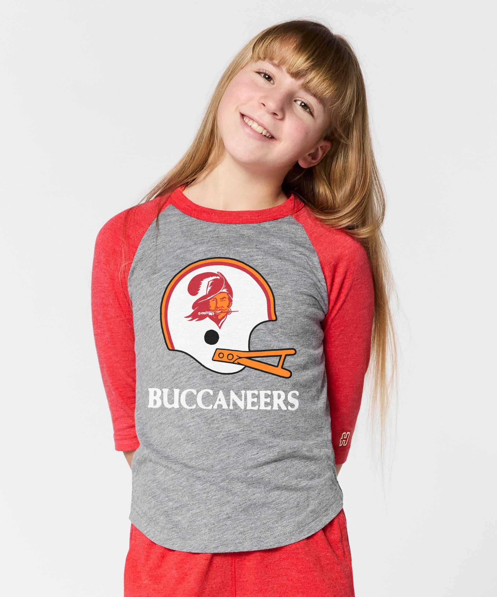 Youth Tampa Bay Buccaneers Big Helmet Raglan - Image 3